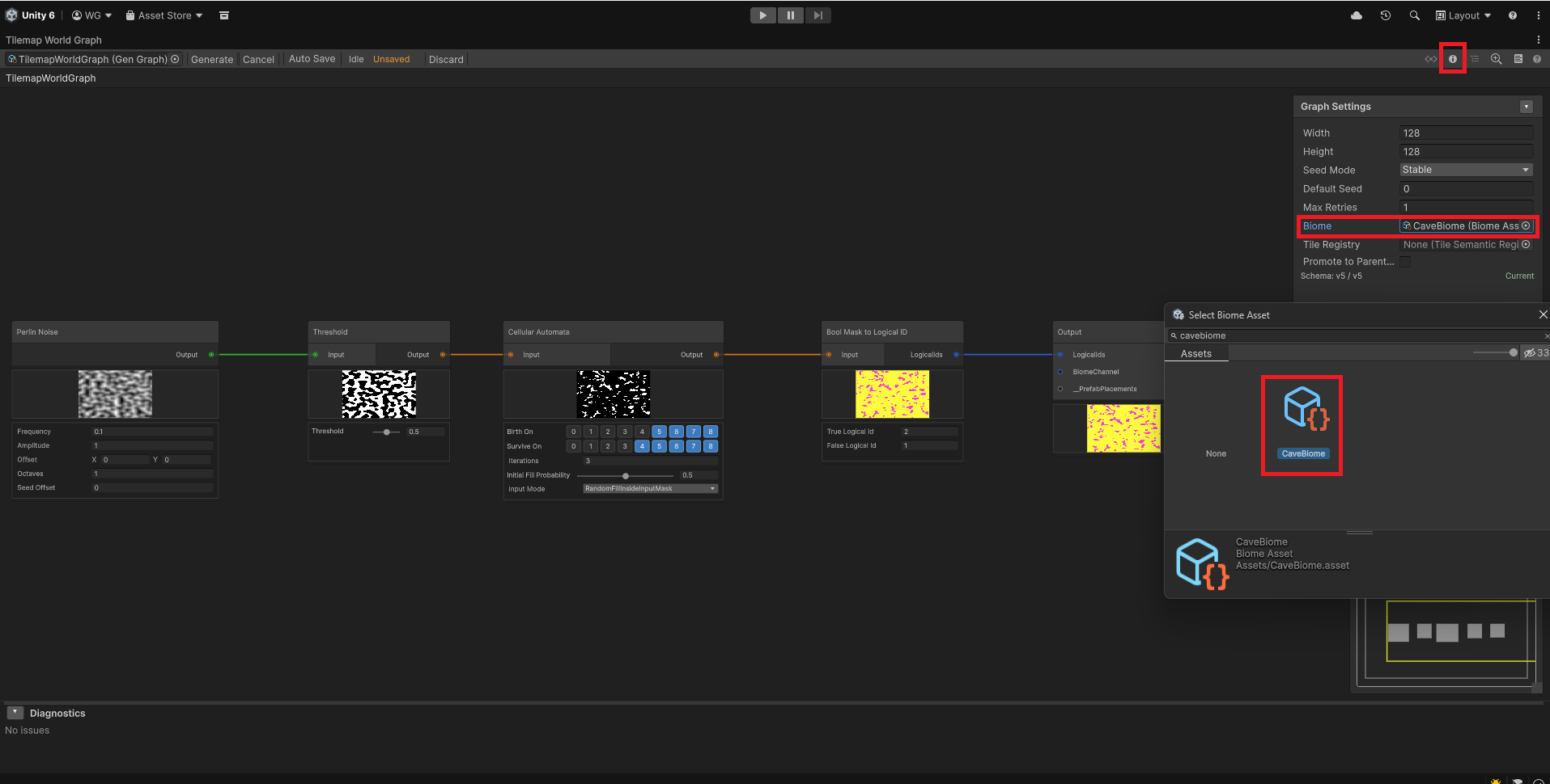 Assigning a Default Biome in the Graph Settings